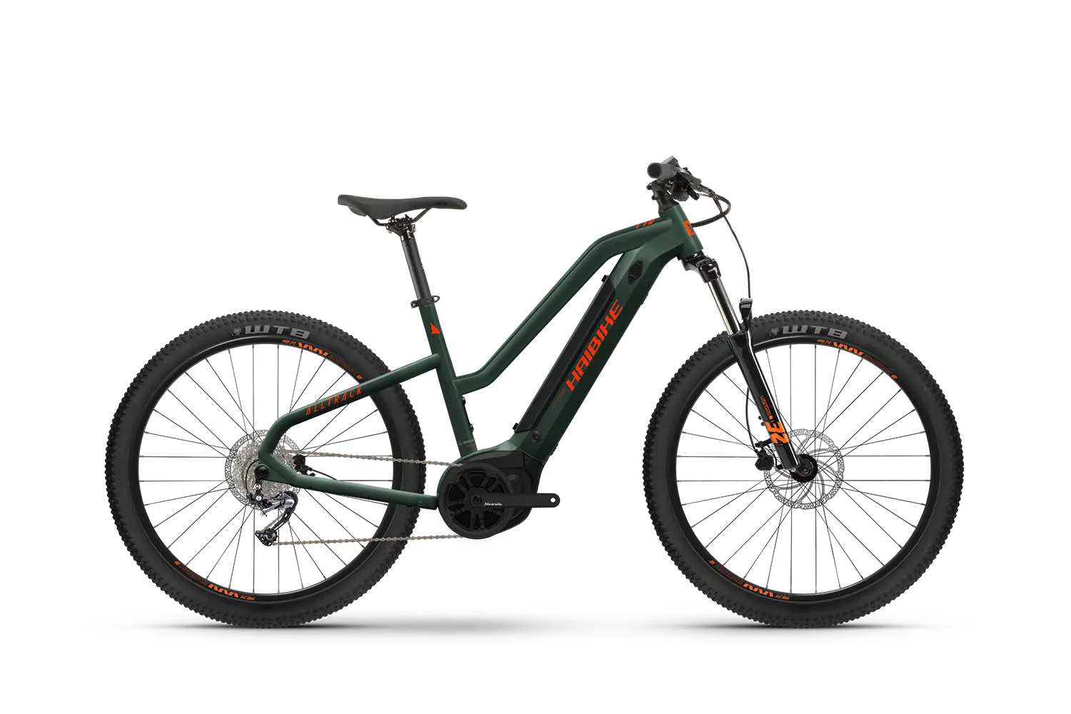 Haibike tummanvihreä nuorten sähköpyörä