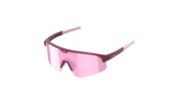 SÄHKÖPYÖRÄT.NETin Tripoint Mount Mist Pienissä urheilullisissa urheilulaseissa on ruskeankeltainen kehys ja vaaleanpunaiset sävytetyt ympäryslinssit, joissa on UV400-suoja. Tyylikkäässä muotoilussa on kaksiväriset ohimot ja tuotemerkki valkoisella pohjalla.