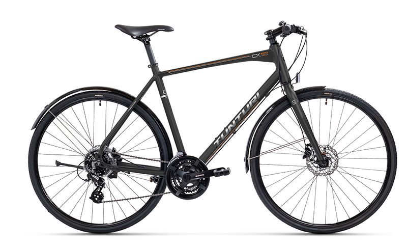 Tunturi CX500 hybridpyörä, musta, valkoisella taustalla