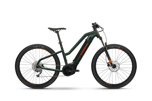 Haibike tummanvihreä nuorten sähköpyörä 