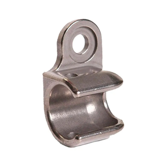 SÄHKÖPYÖRÄT.NET THULE Axle Mount ezHitch Cup on metallinen putkiripustin, jossa on pyöreä kiinnitysreikä ja puolisylinteripuristin ja joka on suunniteltu putkien tai putkien turvalliseen kiinnittämiseen - ihanteellinen tavaraperävaunusovelluksiin.