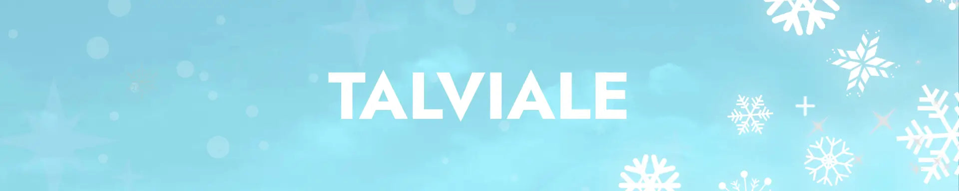 talviale banneri lumihiutaleita vaaleansinisellä taustalla