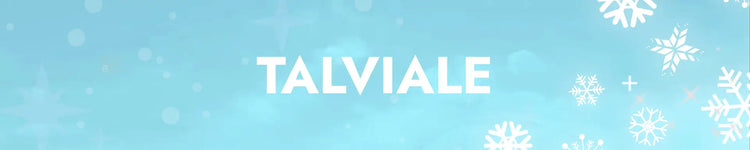 talviale banneri lumihiutaleita vaaleansinisellä taustalla